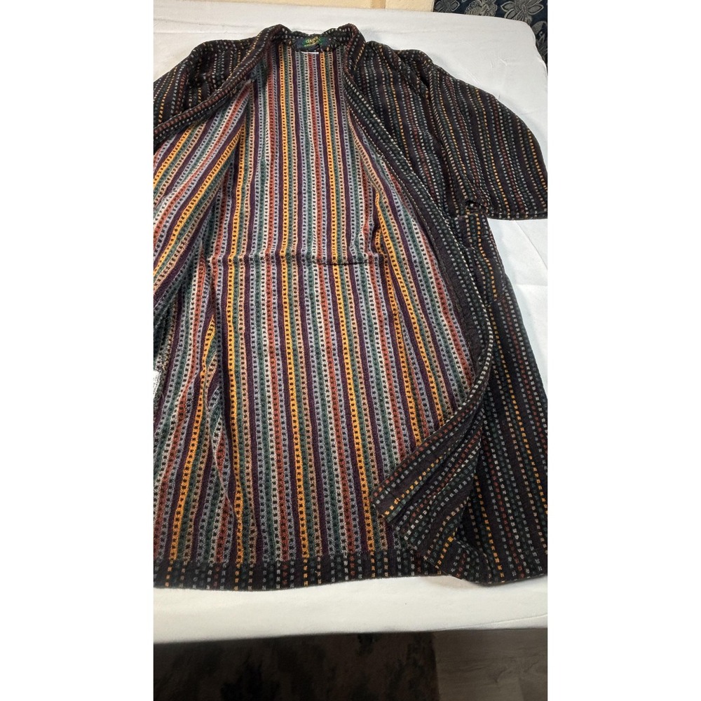 Vintage Colours By Alexander Julian Robe Mens Large Black‎ Multicolor Knit 90s